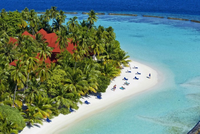 Resort on a tropical island in the Maldives