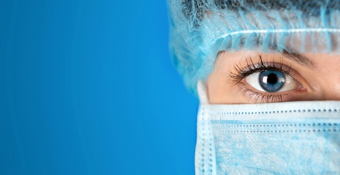 Close-up of a medical professional's eye