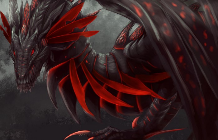 4K Dragon with Red Accents