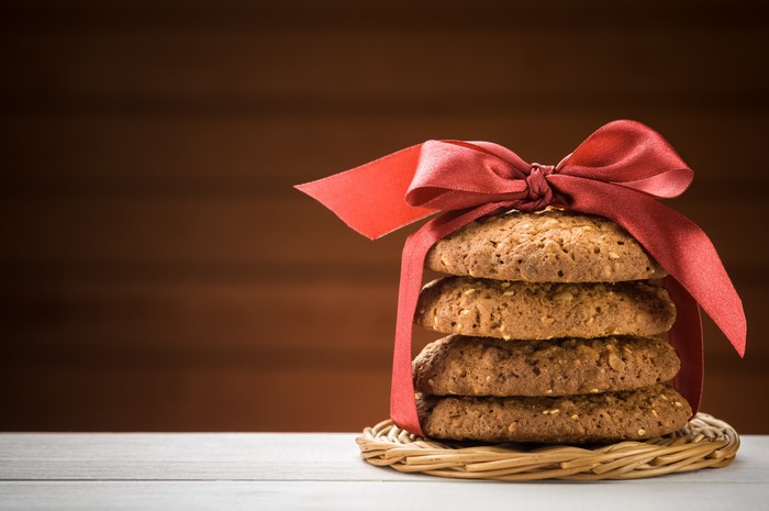 Stack of Cookies with Red Ribbon
