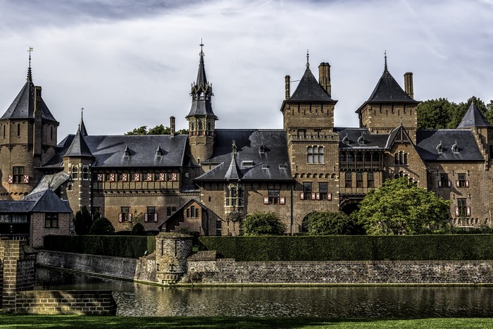 Castle De Haar with Pond in Netherlands