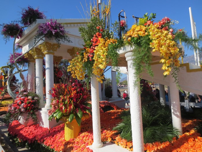 Floral float with columns and orchids