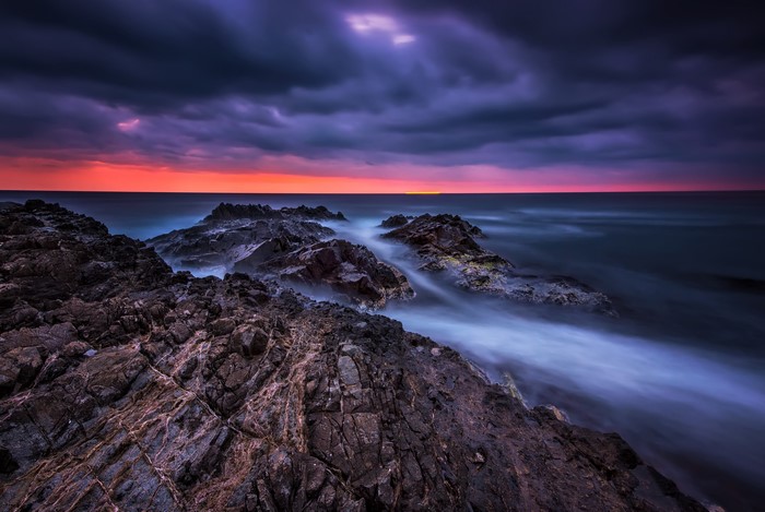 Black Sea coast at sunset, Bulgaria