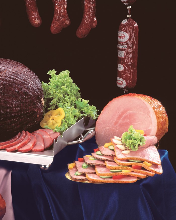 Assortment of cured meats and ham