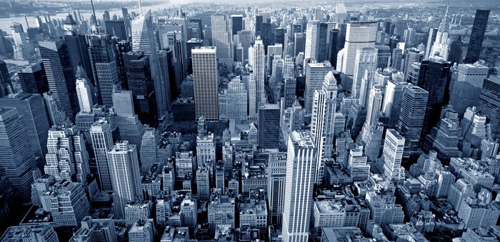 New York City Manhattan Skyscrapers Aerial View