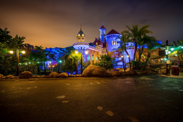 Ariel's Undersea Castle at Night in Disneyland