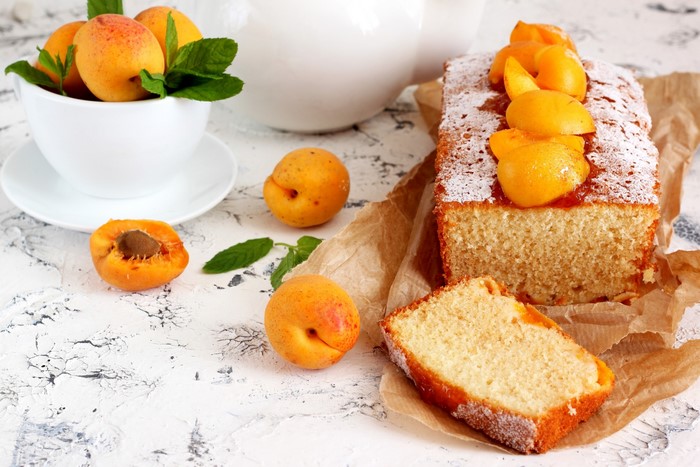Apricot Pound Cake with Mint