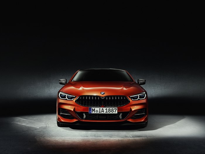 4K Orange BMW 8-Series Coupe Front