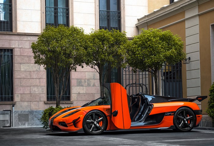 Orange Koenigsegg Agera XS with Doors Open