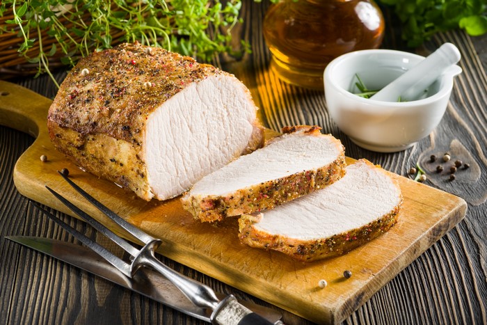 Roasted Pork Loin on a Cutting Board