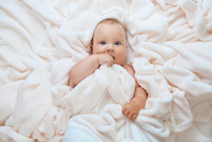 Baby wrapped in a soft blanket