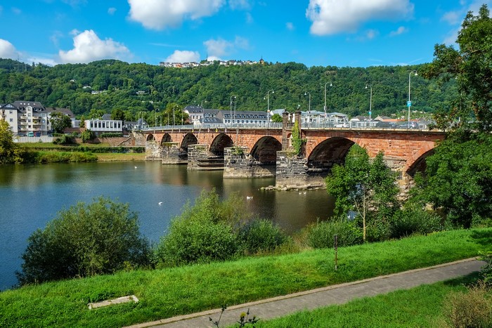 Bridge over the Moselle River in Trier, Germany