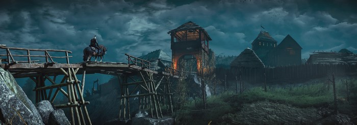 The Witcher 3: Wild Hunt bridge and village