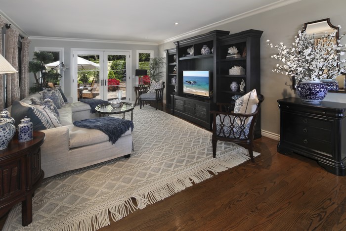 Living room with sofa and entertainment center