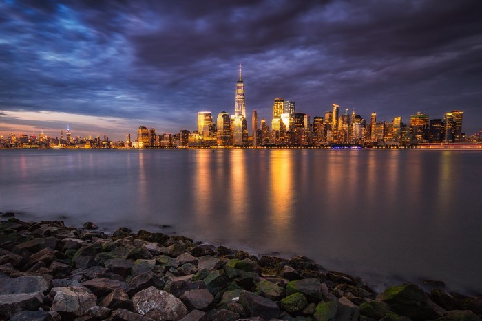 New York City Skyline at Night from New Jersey
