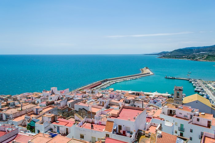 Peniscola, Spain: Houses and Marina by the Sea
