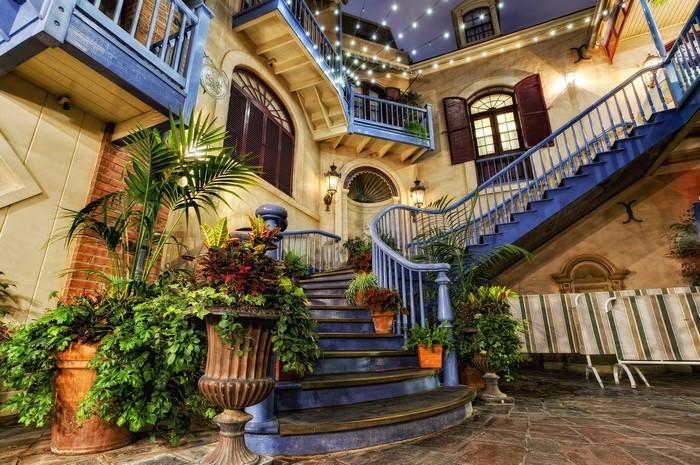 Disneyland Anaheim California Blue Staircase Courtyard