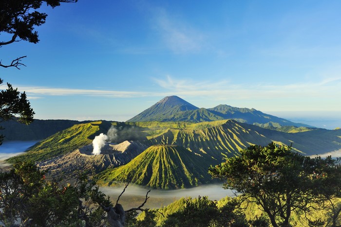 Mount Bromo volcano landscape in Surabaya, Indonesia