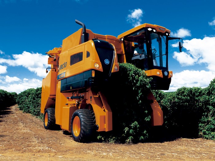 Jacto K 3500 coffee harvester in a field