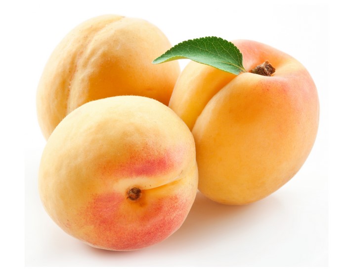 Three Apricots with a Leaf
