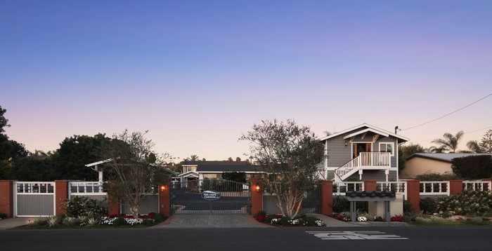 The Cape Gardens Gate at Dusk in Encinitas, USA