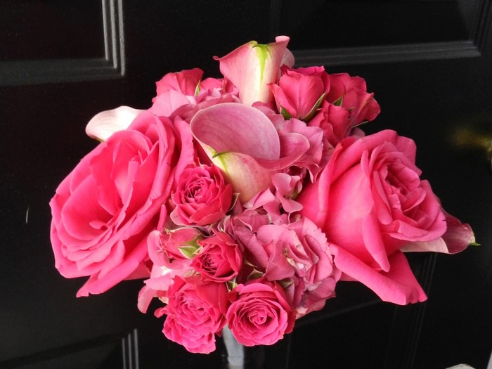 Pink Roses, Calla Lilies, and Hydrangeas Bouquet