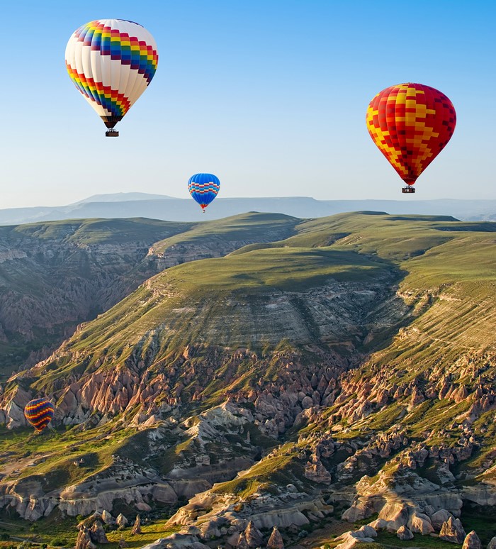 Hot air balloons over Cappadocia, Turkey