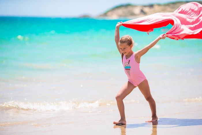5K Little girls Beach Swimwear Smile