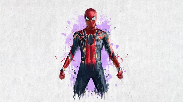Spiderman from Avengers: Infinity War Painting Art 4K