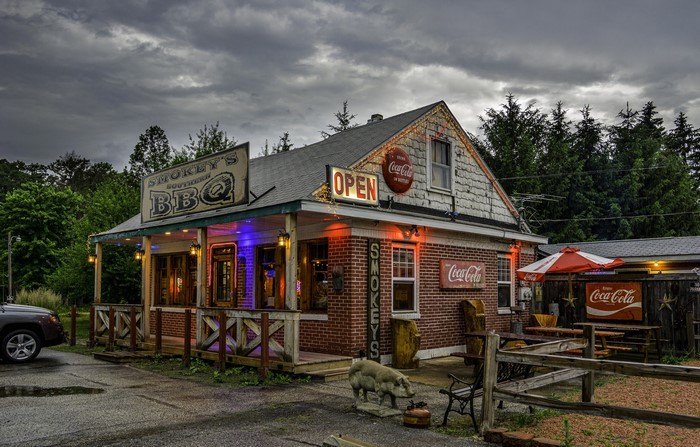 Smokey's Southern BBQ restaurant with Coca-Cola signs