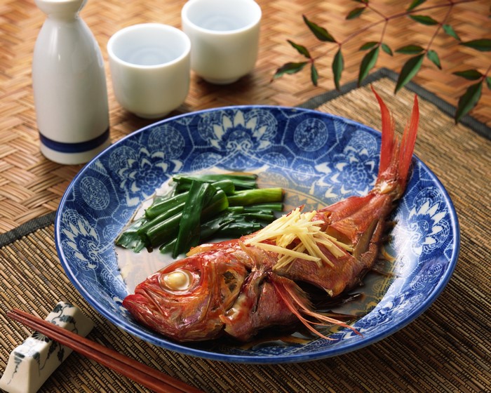 Steamed Fish with Vegetables and Sake Set
