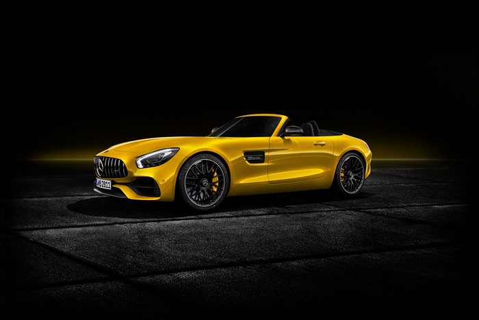 Yellow 2018 Mercedes-Benz AMG GT S Roadster