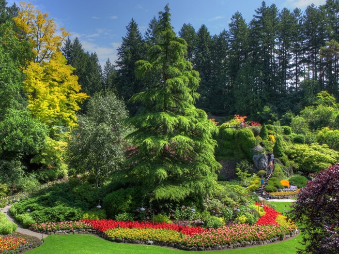Butchart Gardens British Columbia Canada Trees and Flowers