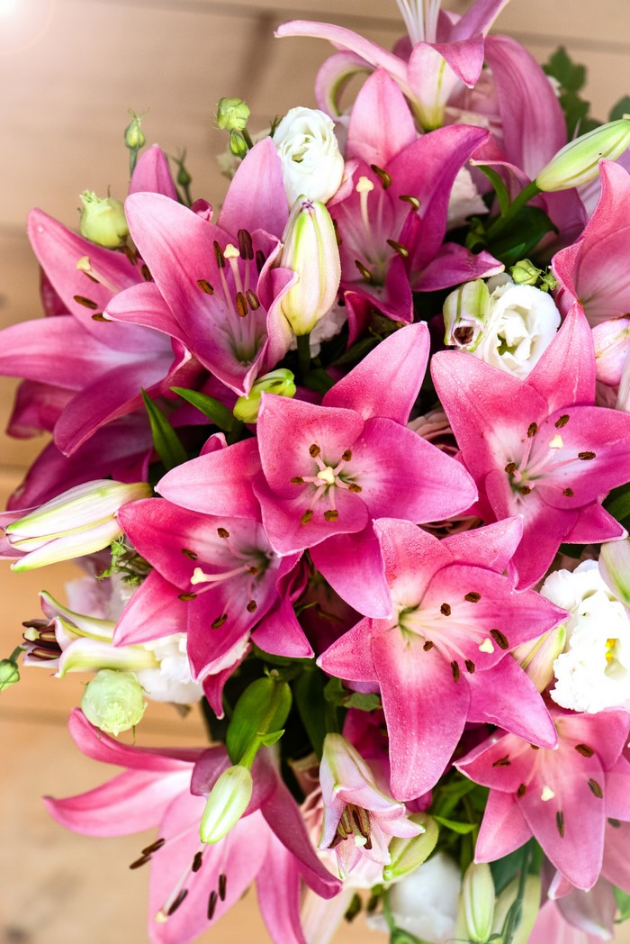 Pink Lilies and White Flowers Bouquet