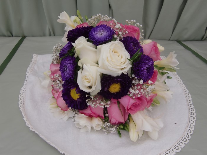Bouquet of Roses, Freesia, and Asters