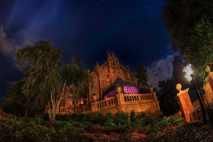 Haunted Mansion at Disneyland at Night
