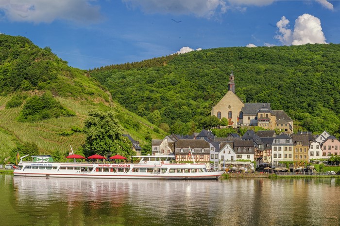 Riverboat on Moselle River near Beilstein, Germany