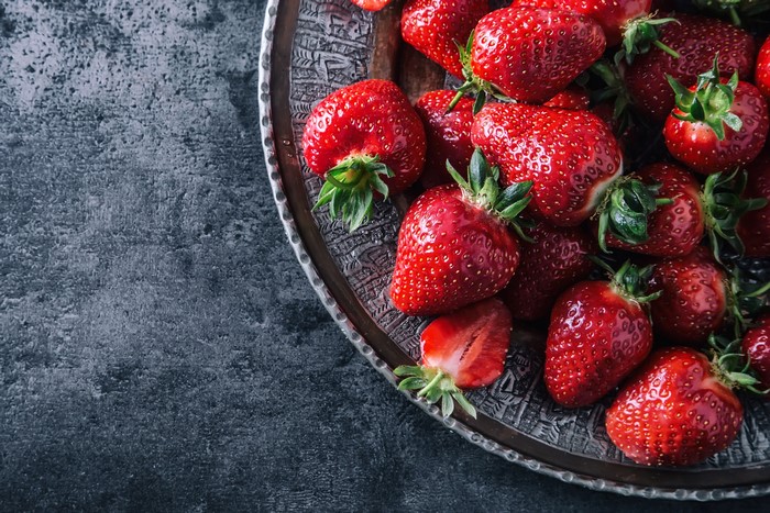 Strawberries on a decorative plate