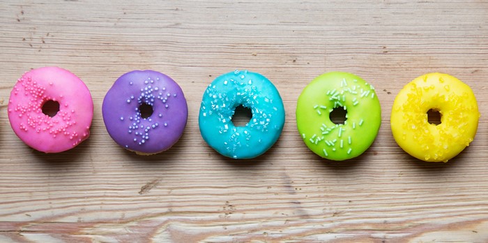 Assorted Donuts on Wood Planks