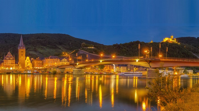 Bernkastel-Kues Germany River Bridge Evening Lights