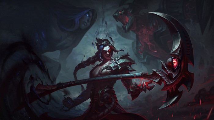 4K Kayn with Scythe in Dark Warrior Scene