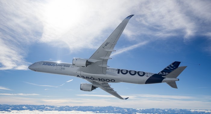 Airbus A350-1000 aircraft in flight