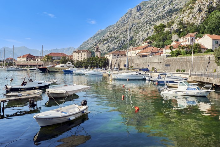 Boats in Kotor Bay, Montenegro