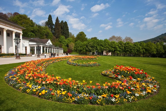 Park with Tulips in Baden-Baden, Germany