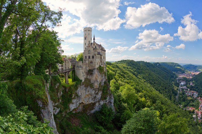 Lichtenstein Castle on a rocky crag in Germany