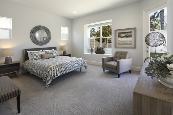 Bedroom Interior Design with Bed and Armchair