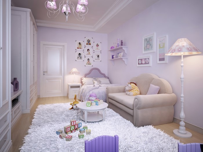 Children's bedroom with toys and furniture