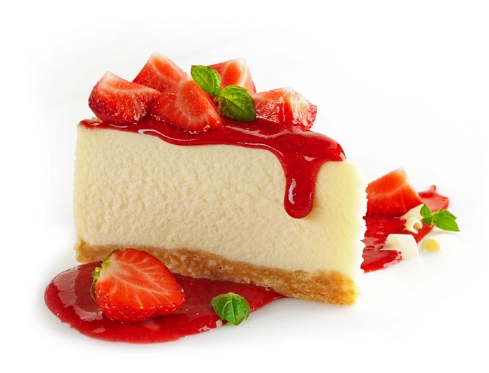 Strawberry Cheesecake Slice with Strawberry Sauce