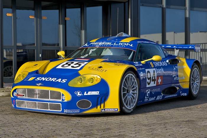 Spyker C8 Laviolette GT2R race car with sponsors