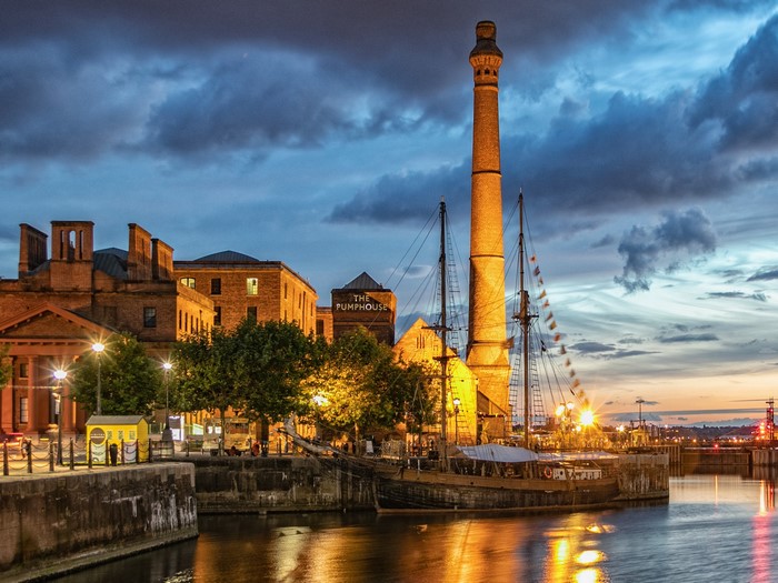 Albert Dock, Liverpool, England at Dusk